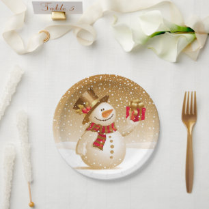 Christmas Snowman Plate