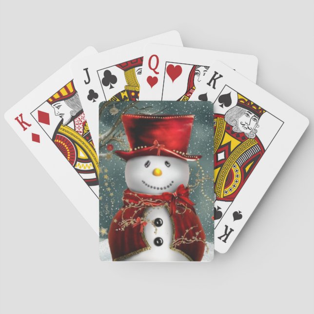 Christmas Snowman Playing Cards (Back)