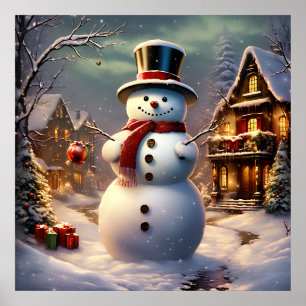 Christmas Snowman Poster