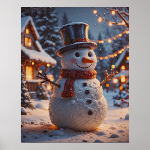 Christmas Snowman Poster