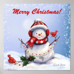 Christmas Snowman Poster - SRF<br><div class="desc">This is a very special little snowman, because Gina Jane has allowed me to use him on Zazzle wher otherwise she strictly forbids the use of the images for mass production / Zazzle ! So ... you have quite a treat, and I am extremely appreciative of her granting me permission...</div>