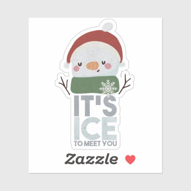 Christmas Snowman Pun: It's Ice to Meet You (Sheet)