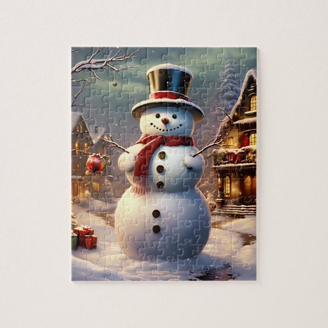 Christmas Snowman Puzzle (Vertical)