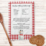 Christmas Snowman  Recipe keepsake Red Plaid Kitchen Towel<br><div class="desc">Christmas Snowman  Recipe keepsake Red Plaid
Type in your own recipe or keep My grandma's cookies recipe.
Create your own Recipe keepsake Christmas Red Buffaloe plaid Snowman Recipe keepsake,  green and black plaid. Our Personalized products are great gifts for any reason.</div>