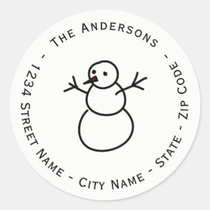Christmas Snowman Return Address Label