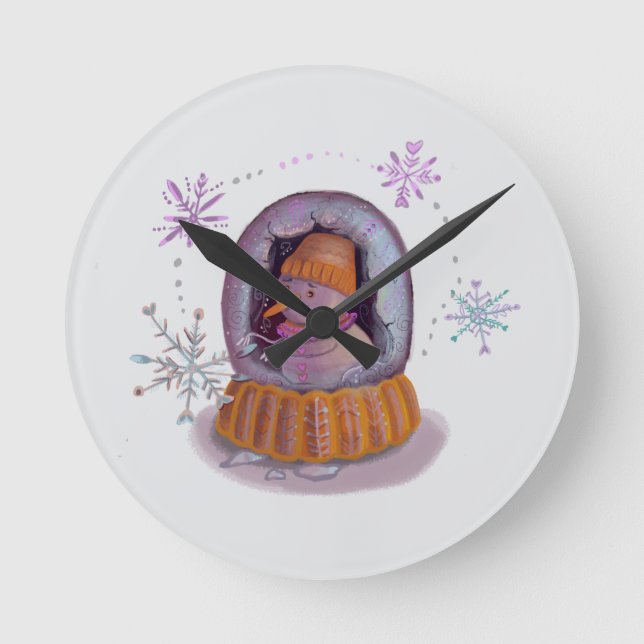 christmas snowman round clock (Front)