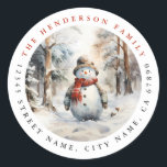 Christmas Snowman Round Stickers<br><div class="desc">Christmas Snowman Round Stickers</div>