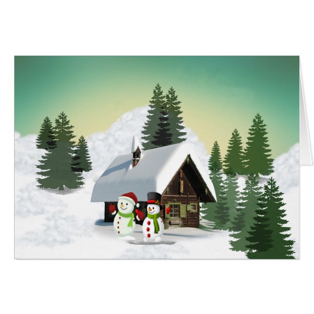 Christmas Snowman Scene (Front Horizontal)