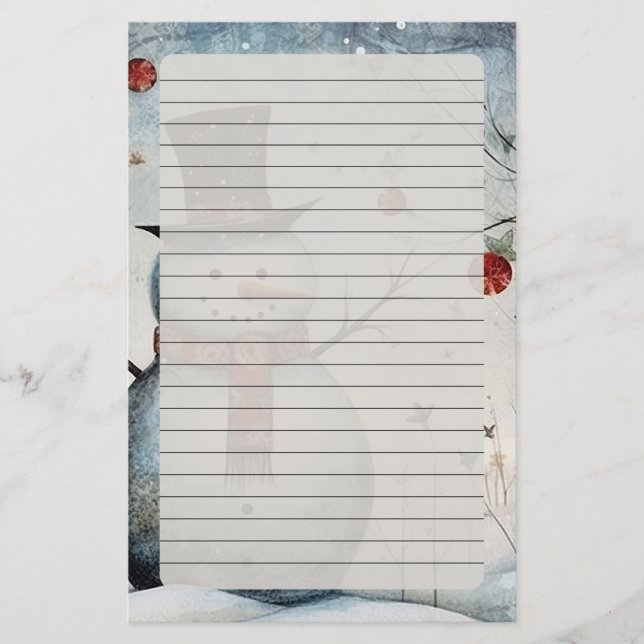 Christmas Snowman Stationery (Front)