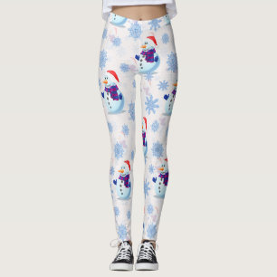 Christmas Snowman Surface Pattern  Leggings