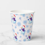 Christmas Snowman Surface Pattern Paper Cups<br><div class="desc">White Christmas Snowman With snowflake Christmas themed surface pattern design paper Cup</div>