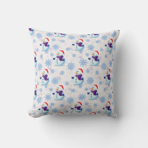 Christmas Snowman Surface Pattern  Throw Pillow