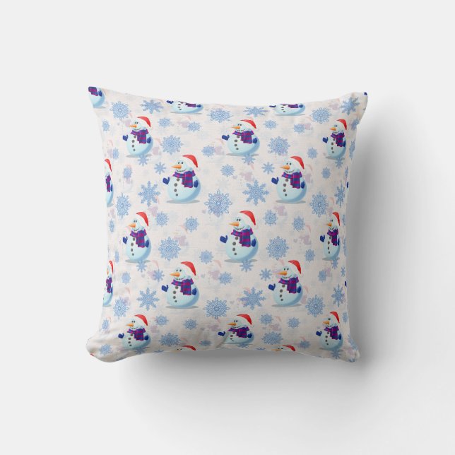 Christmas Snowman Surface Pattern  Throw Pillow (Front)