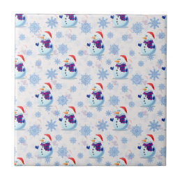 Christmas Snowman Surface Pattern  Tile