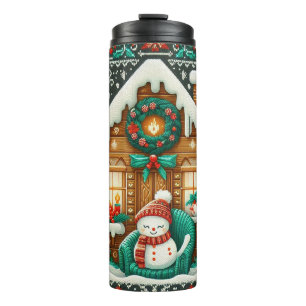 Christmas snowman thermal tumbler