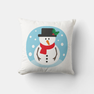 Christmas Snowman Throw Pillow