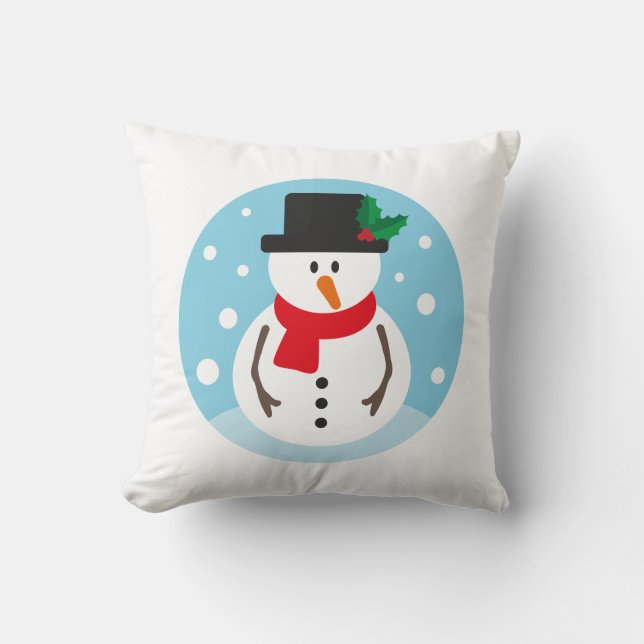 Christmas Snowman Throw Pillow (Front)
