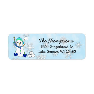 Christmas Snowman Throwing Snowball Background