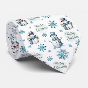 Christmas Snowman  Tie