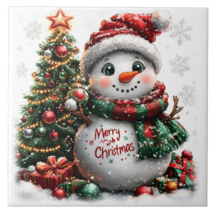 Christmas Snowman Tile