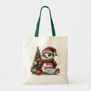 Christmas Snowman Tote Bag