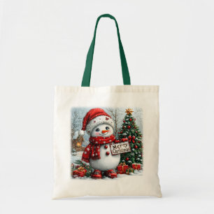 Christmas Snowman Tote Bag