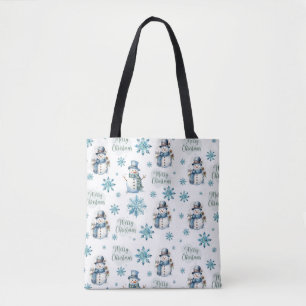 Christmas Snowman Tote Bag