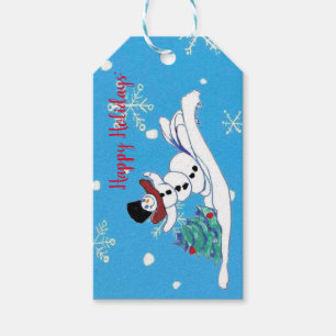 Christmas Snowman & Tree Holiday Gift Tag