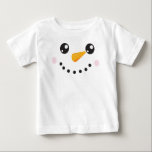 Christmas Snowman, White Snowman, Carrot Nose Baby T-Shirt<br><div class="desc">Cute,  fun and adorable design of snowman with carrot nose. Modern and trendy gift,  perfect for Christmas or New Year's celebration.</div>