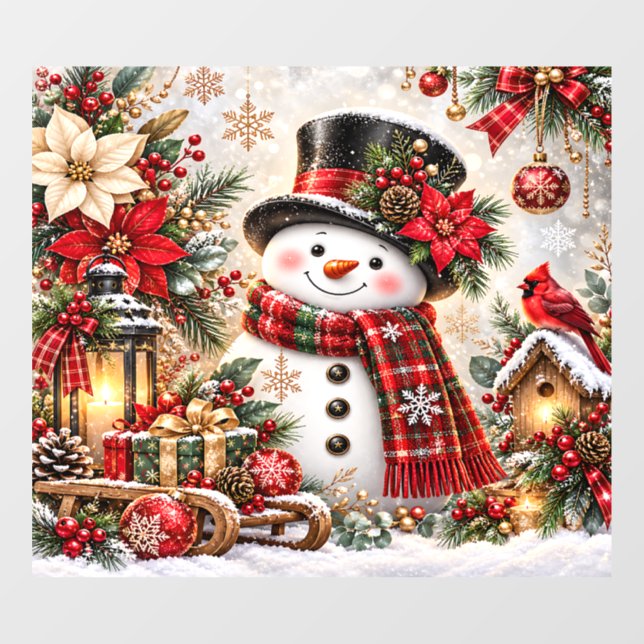 Christmas Snowman Window Cling (Sheet)