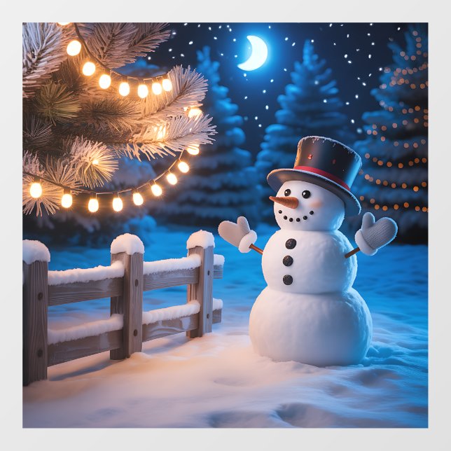 Christmas Snowman Window Cling (Sheet)