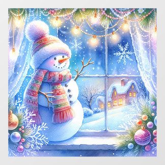 Christmas Snowman Window Cling