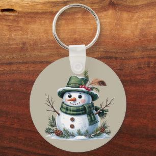 Christmas Snowman Winter Season Holiday Keychain