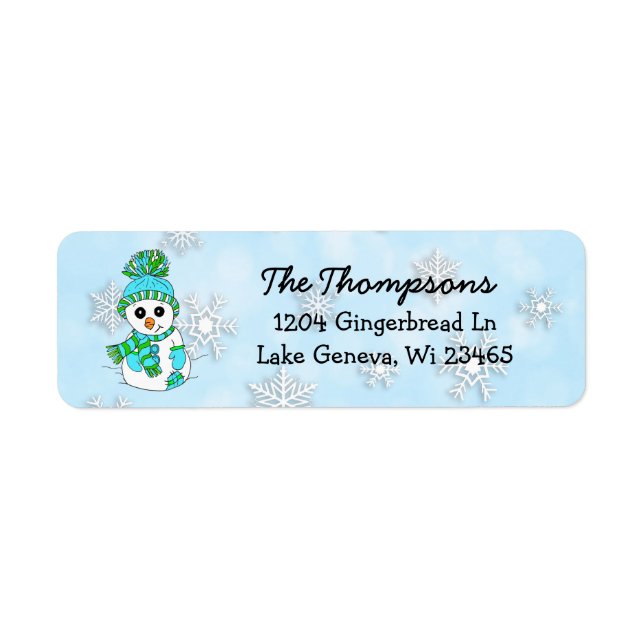 Christmas Snowman with blue Snowflake Background (Front)