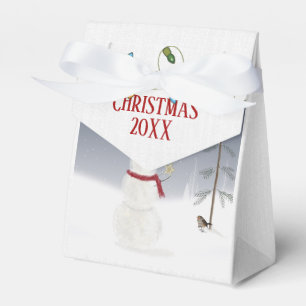 Christmas snowman with gold star for tree favor box