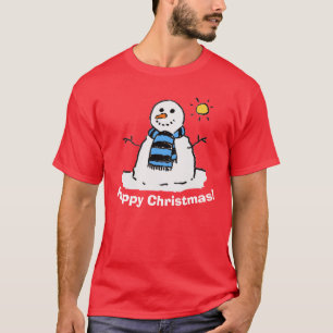 Christmas Snowman with Happy Christmas T-Shirt