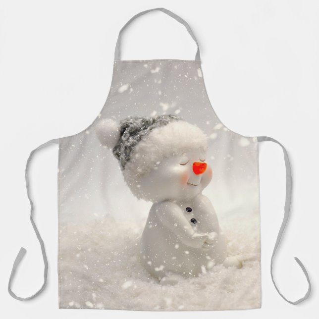 Christmas Snowman with Heartwarming Love Apron (Front)