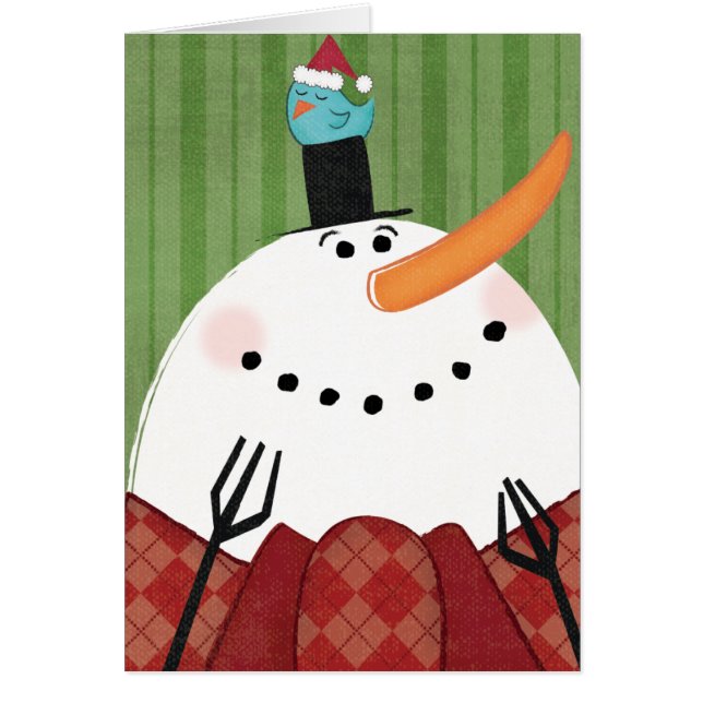 Christmas Snowman with Singing Bird (Front)