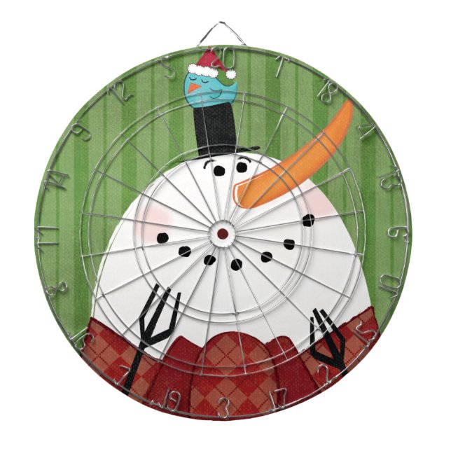 Christmas Snowman with Singing Bird Dartboard (Front)