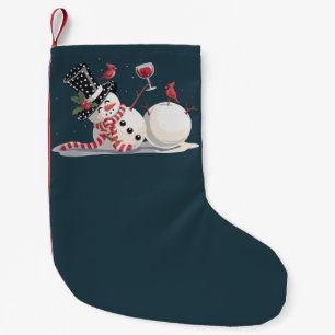 Christmas Snowman With Wine Gift Xmas Drinking Small Christmas Stocking