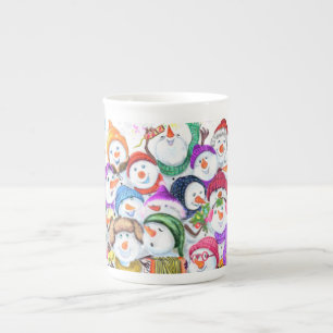 Christmas Snowmans Bone China Mug