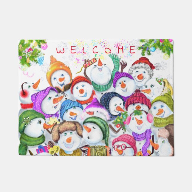Christmas Snowmans Doormat (Front)