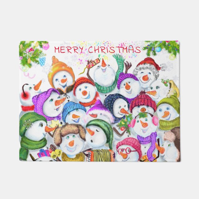 Christmas Snowmans Doormat (Front)