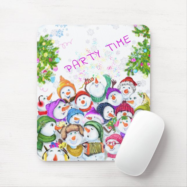 Christmas Snowmans Mouse Pad (With Mouse)