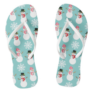 Christmas Snowmen Flip Flops