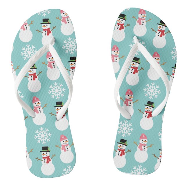 Christmas Snowmen Flip Flops (Footbed)
