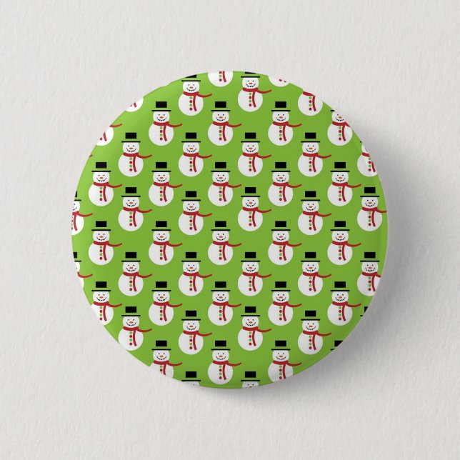 Christmas Snowmen Pattern 2 Inch Round Button (Front)