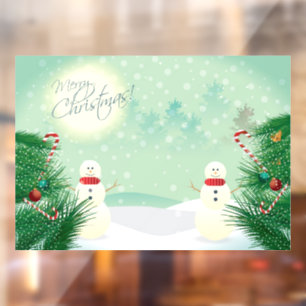 Christmas Snowmen Window Cling