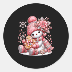 Christmas Snowperson Classic Round Sticker