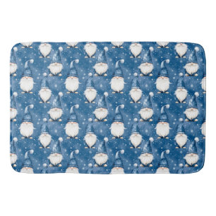 Christmas Snowy Blue Bath Mat